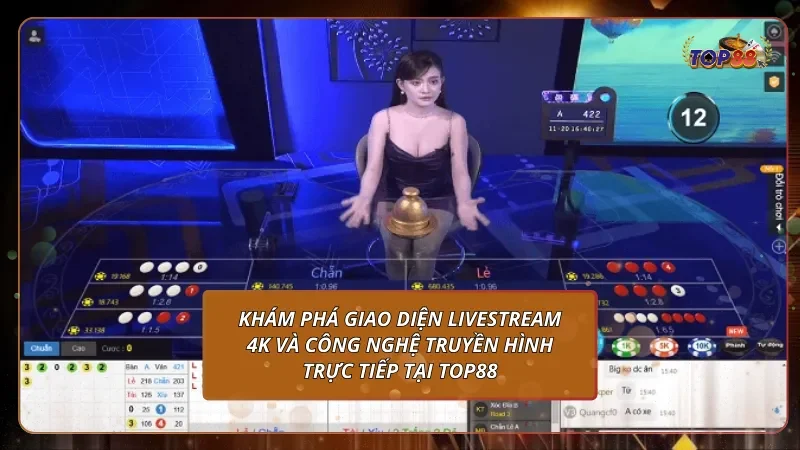 Khám phá giao diện livestream 4K và công nghệ truyền hình trực tiếp tại Top88